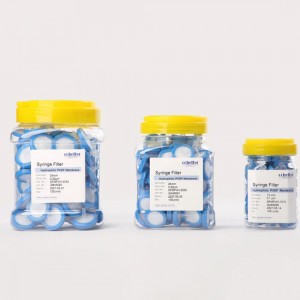 Filtros de Seringa de PVDF Hidrof&iacute;lico Azul N&atilde;o Est&eacute;reis
