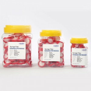 Filtros de Seringa de PTFE Hidrof&oacute;bico Vermelho N&atilde;o Est&eacute;reis