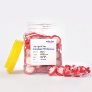 Filtros de Seringa PTFE Hidrof&oacute;bico Vermelho N&atilde;o Est&eacute;reis