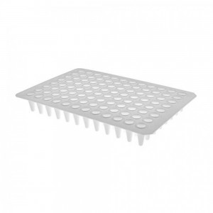 Placa de PCR branca de 100 uL de 96 po&ccedil;os sem borda, perfil baixo