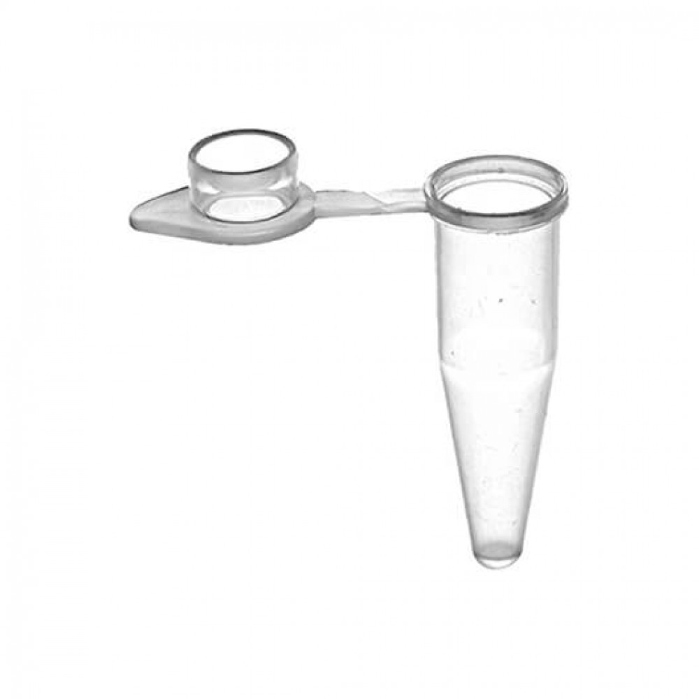 Tubo de PCR de 200 uL com tampa plana fosca anexada