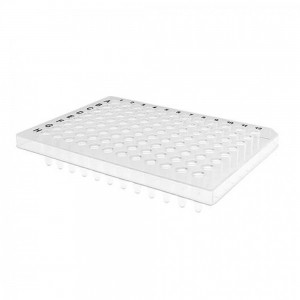 Placa de PCR de 96 po&ccedil;os de 200uL, meia borda.